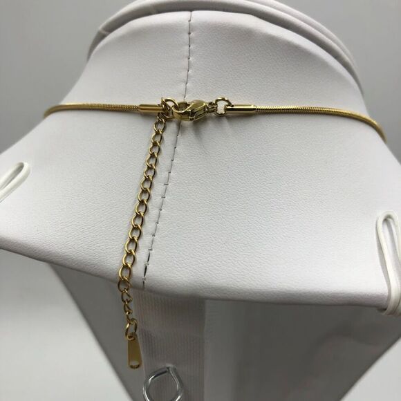 18K Gold Plated Women's Statement Necklace Square Cubic Zirconia Pendant - Picture 7 of 13